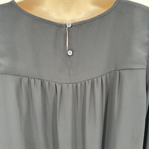 Loft Womens Black Lace Yoke Long Sleeve Blouse Size S - Picture 4 of 9